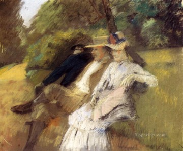 イン・ザ・パークの女性 ジュリアス・ルブラン・スチュワート Oil Paintings